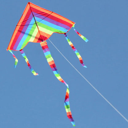 Rainbow Kite Outdoor Fun Beach Kids Easy Fly Colorful 1.07m with 30M Line