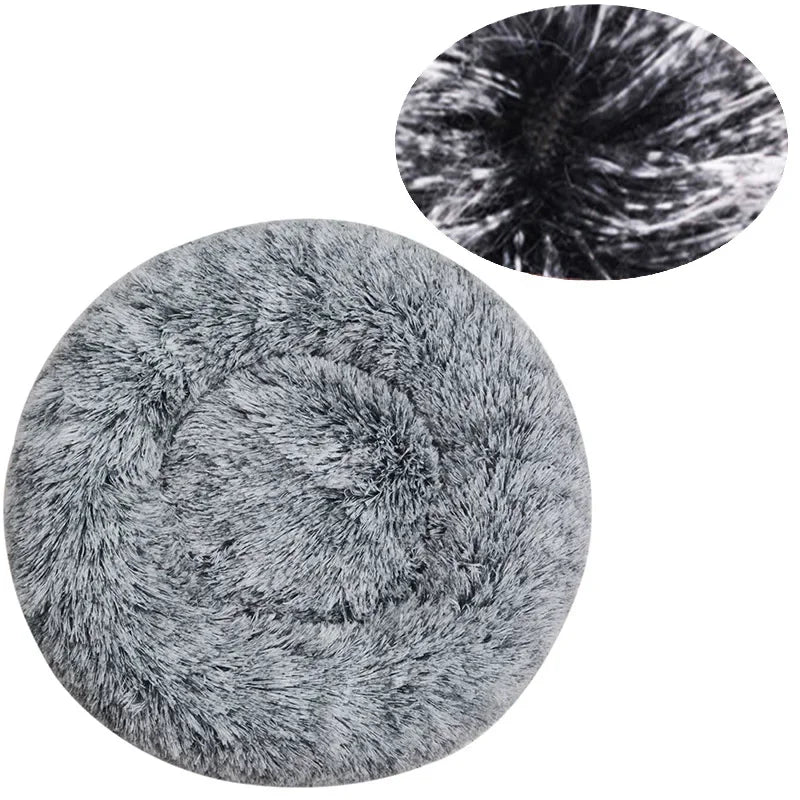 40-90cm Cat Bed Plush Round Soft Warm Cushion for Dog Pet Winter Sleeping