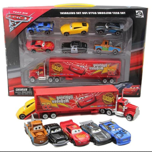 Disney Pixar Car 3 6/7pcs Set Lightning McQueen Jackson Storm Mack Uncle Truck 1:55 Dietcast Metal Car Model Children's Toy Gift-EXPROTAS