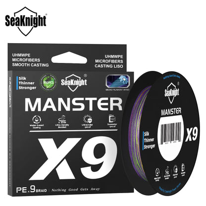 SeaKnight X9 Series 9-Weave Braided PE Fishing Line, 300M/500M Seawater/UV-Proof Si+ Coating Smooth Multifilament
