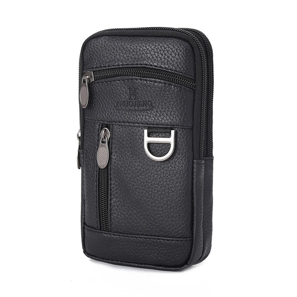 Men's Mobile Phone Bag Waist Pouch Leather Outdoor Belt Case