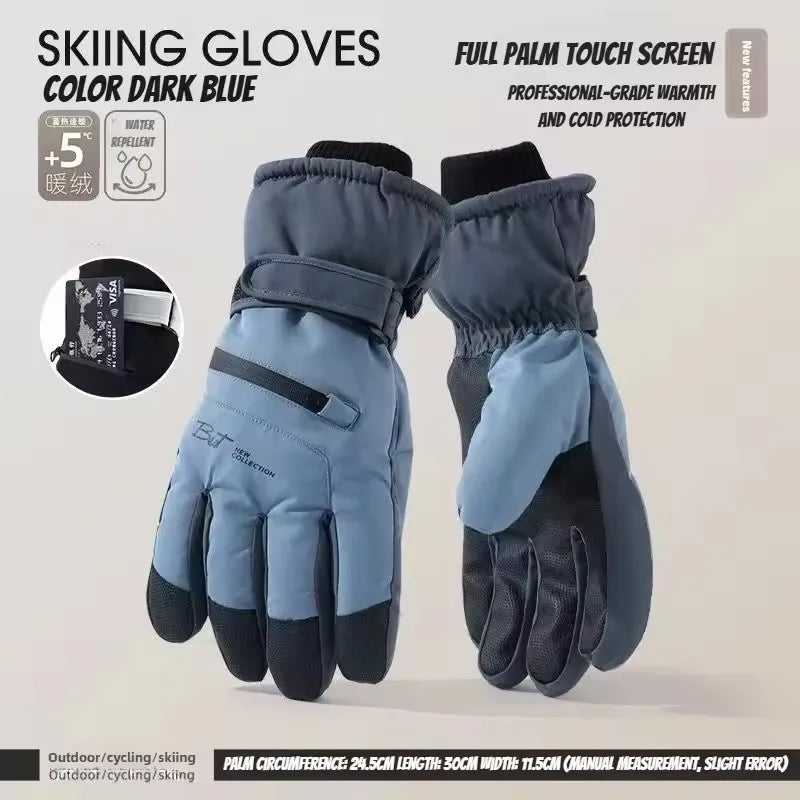 Winter Thermal Waterproof Touchscreen Ski Gloves Men Women Non-Slip