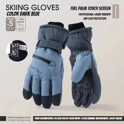 Winter Thermal Waterproof Touchscreen Ski Gloves Men Women Non-Slip