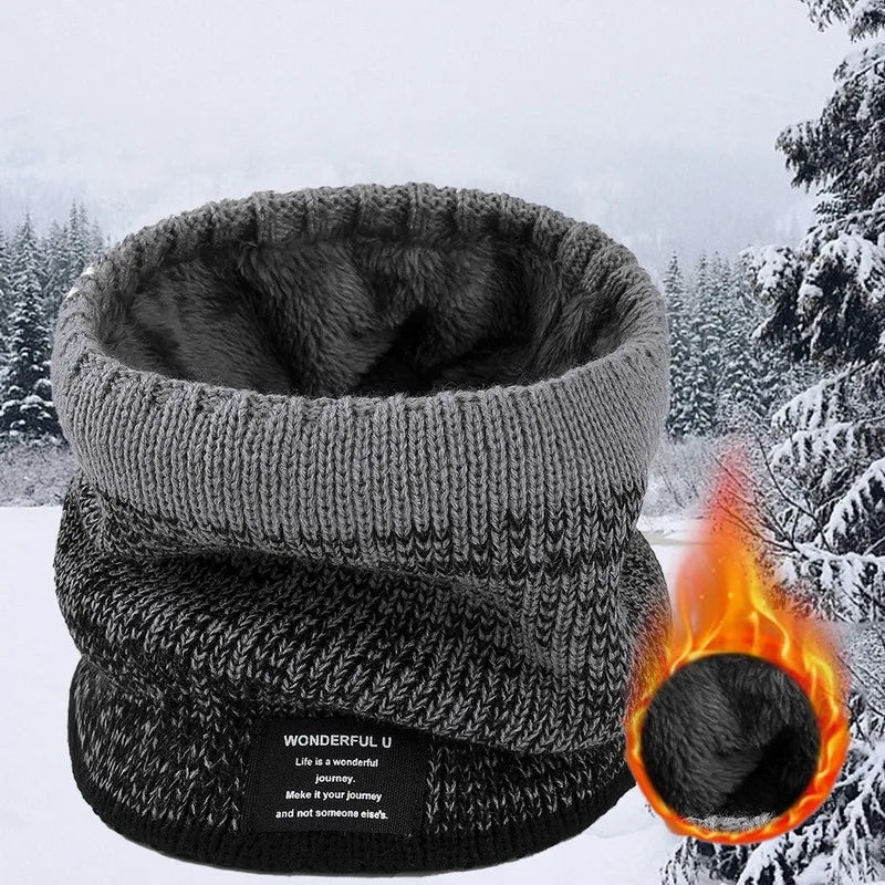 Winter Knitted Scarf Women Neck Warm Cashmere Snood Soft Wool Wrap