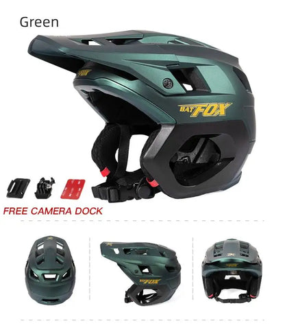 BATFOX New 3/4 Bicycle Helmet Mtb Half Helmet Mountain Bike Race Integrated Ear Protection Off-Road Cycling Helmet BMX Armor-EXPROTAS