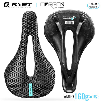 RYET 3D Printed Carbon Saddle 140/143mm Super Light Road MTB Bike Seat