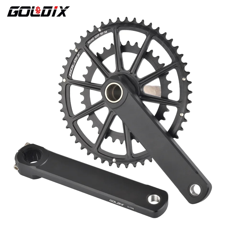 GOLDIX Road Bike Crankset Double 50-34T/52-36T/53-39T Forged Alloy 165–175mm - EXPROTAS