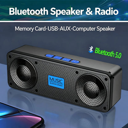 EXPROTAS Bluetooth Speaker Portable Subwoofer Wireless Outdoor FM Stereo
