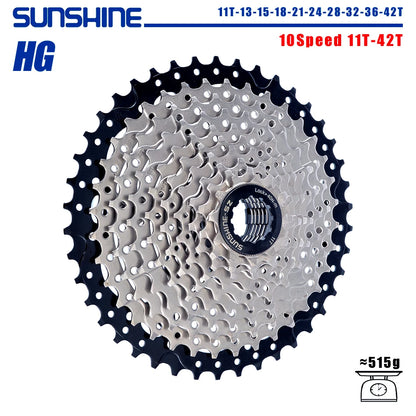 SUNSHINE 8-12 Speed Bicycle Cassette Freewheel HG Sprocket 32-52T for Shimano SRAM Flywheel