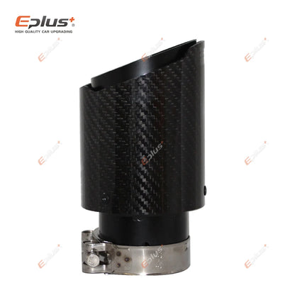 Carbon Muffler Tip | Glossy Black Exhaust Pipe Nozzle for Car Stainless Steel
