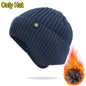 Ear Protection Winter Knitted Hat Men Plush Warm Beanie Cap Outdoor