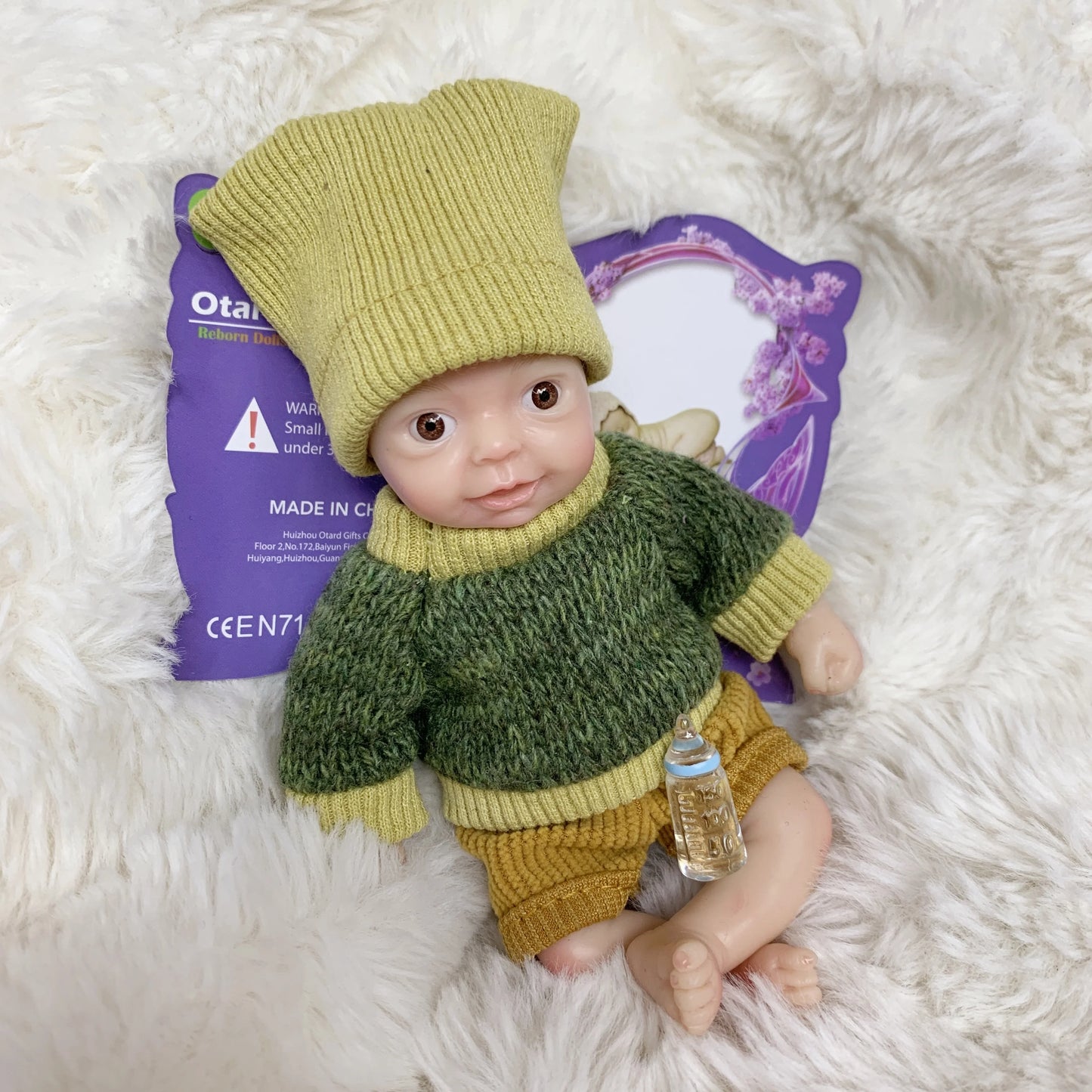 AnjoDoll 6 Inch Full Body Silicone Reborn Baby Boy Doll Palm Size Soft Bebe