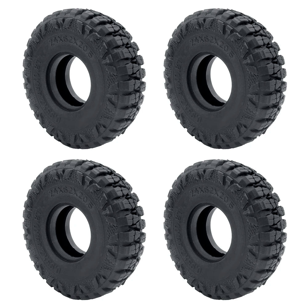 YEAHRUN 4Pcs 1.0inch Soft Rubber Wheel Tires 50/54/58/62/64/65mm for TRX-4M 1/18 Axial SCX24 1/24 RC Crawler Car Upgrade Parts-EXPROTAS