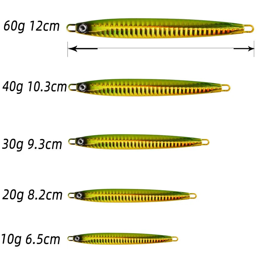 5Pcs Saltwater Fishing Metal Jig Lures 7G-60G Shore Casting Tackle