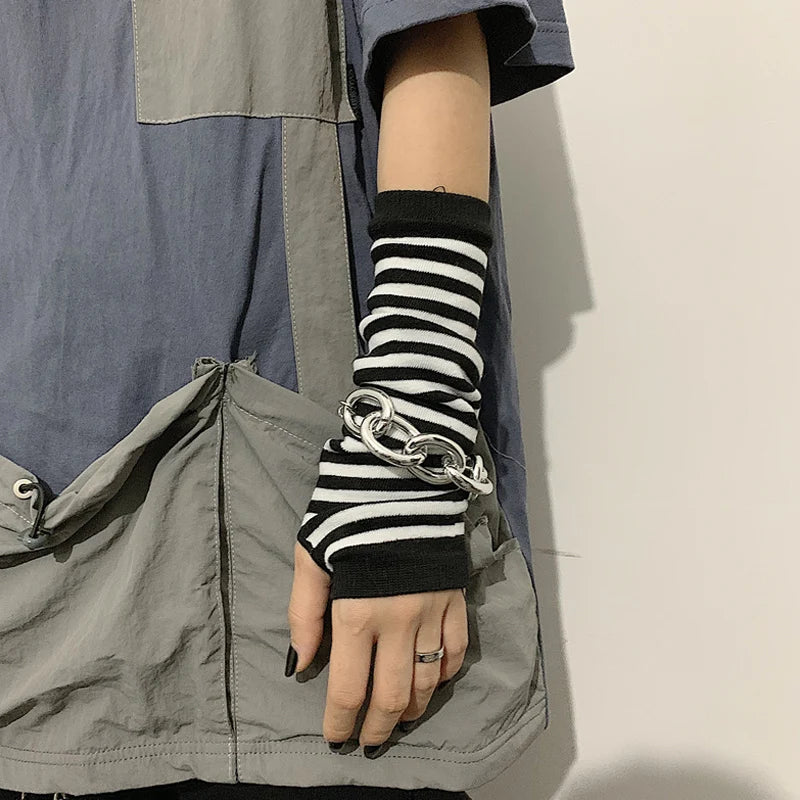 Warm Winter Gloves Fingerless Long Knitted Mittens for Men Women