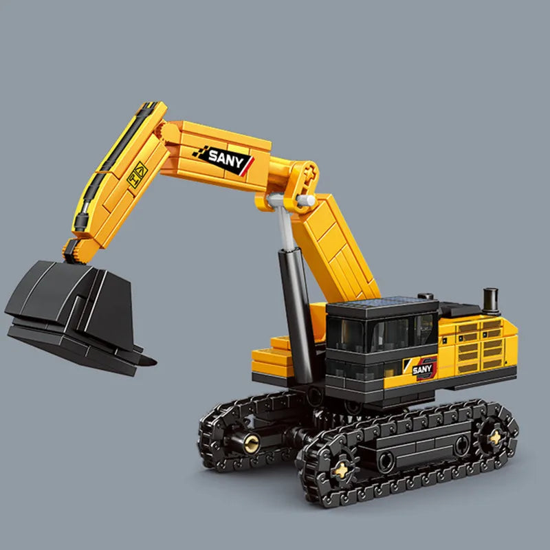 SEMBO 4in1 Construction Vehicle Building Blocks Excavator Truck MOC Model Toy Gift