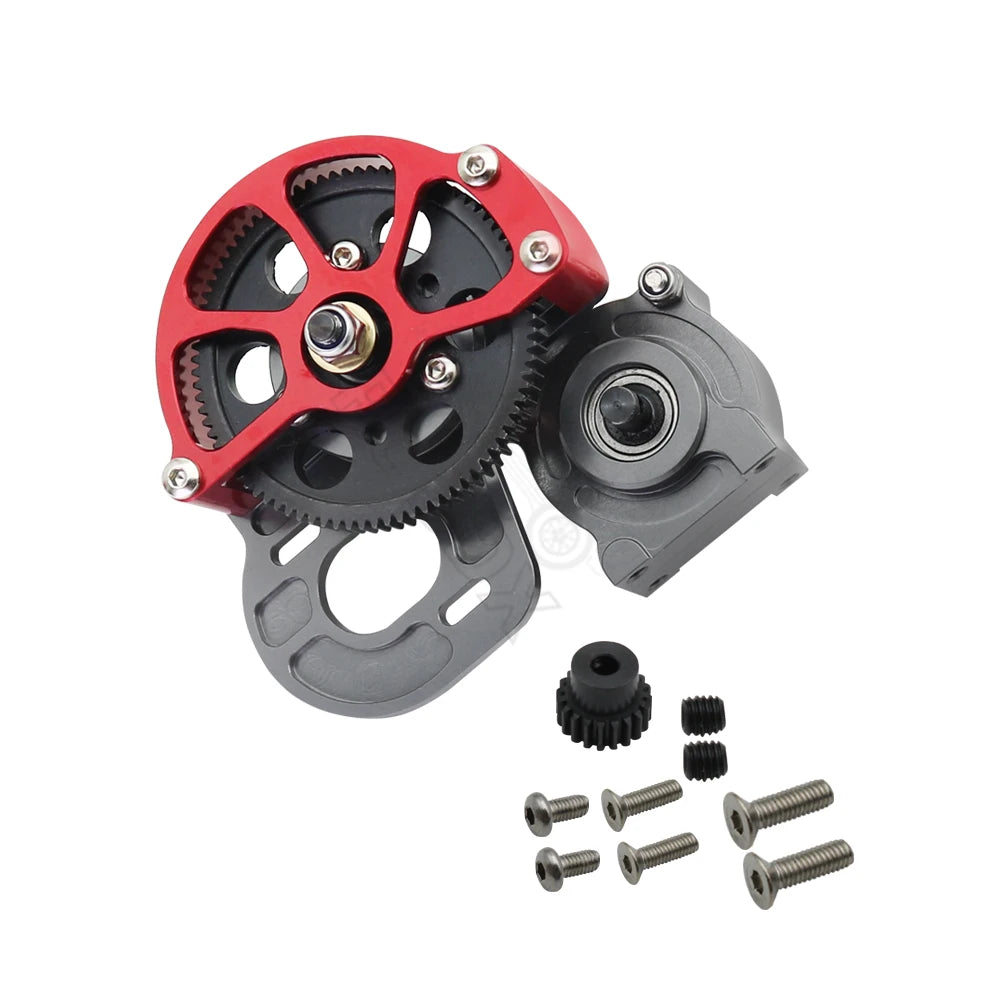 1/10 RC Crawler Metal Transmission Gearbox w/ Motor Gear for Axial SCX10