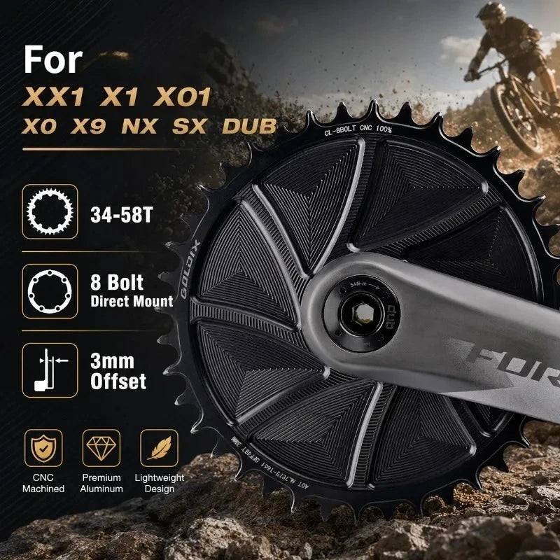Goldix Direct Mount Chainring 3mm Offset for Sram XX1 X01 X0 X9 NX SX