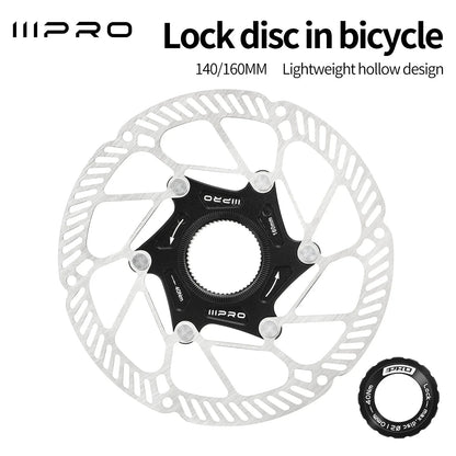 IIIPRO Ultralight Disc Brake Rotor 140/160mm 6-Bolt Center Lock 1.8mm Hollow