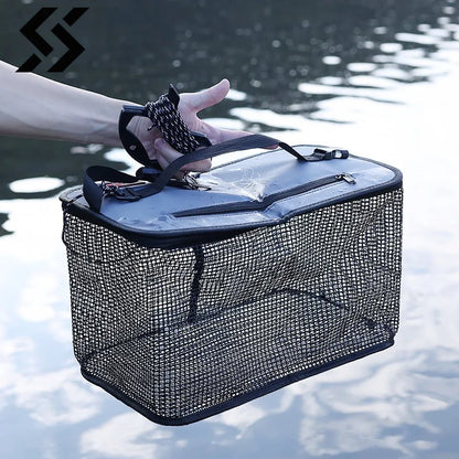 Fishing Net Cage Foldable Trap for Shrimp Crab Crayfish 40cm 1pcs