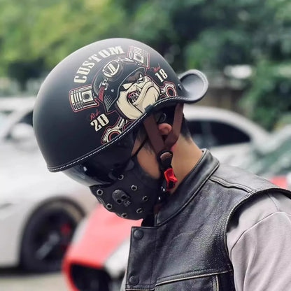 Retro Motorcycle Half Helmet Open Face Four Season Unisex Riding Helmet - EXPROTAS