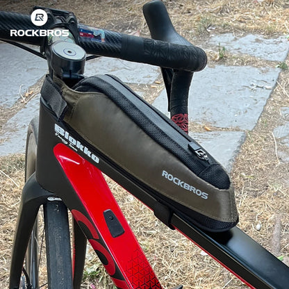 ROCKBROS Bike Top Tube Frame Bag Nylon MTB/Road Phone Tool Bag Ultralight Reflective