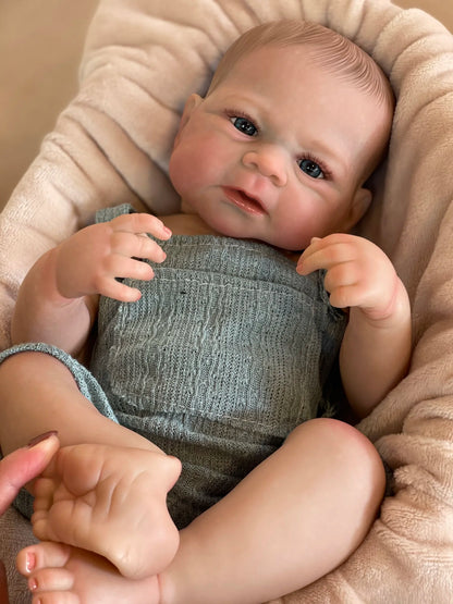 50cm Elijah Reborn Baby Boy Doll Full Body Vinyl Painted Soft Touch Newborn
