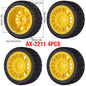 1/10 RC Wheels & Tires Set 12mm Hex On-Road Drift/Rally for Tamiya TT-02 Compatible Chassis
