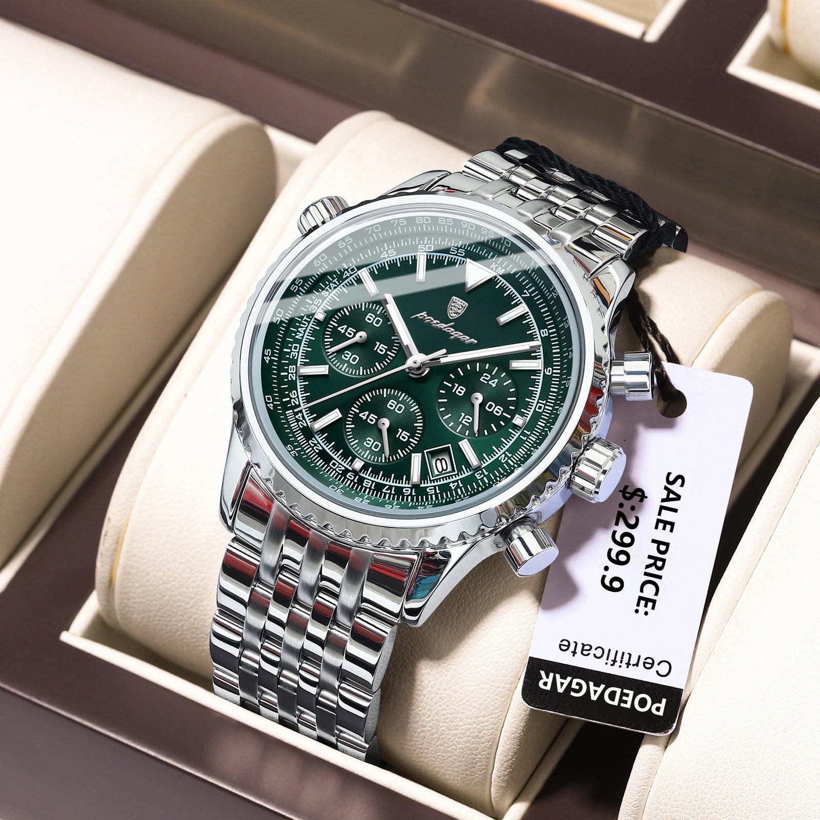 POEDAGAR Luxury Military Watch for Men Waterproof Luminous Date Chronograph Man Watch Sport Quartz Stainless Steel Men's Watches-EXPROTAS