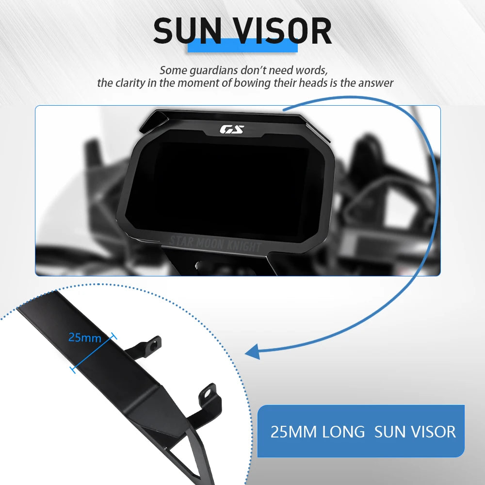 For BMW R1300GS Adventure TFT Anti-Theft Sun Visor Cover 2023-2025 Display Guard