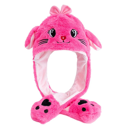 Funny Ear Hat Plush Rabbit Animal Cap for Party Teens Headwear