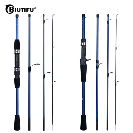 BIUTIFU Baitcasting Spinning Travel Carbon 4/5 Section Fishing Rods Casting Weight 5-20g Power Ultralight Lure Trout Mini Pole-EXPROTAS