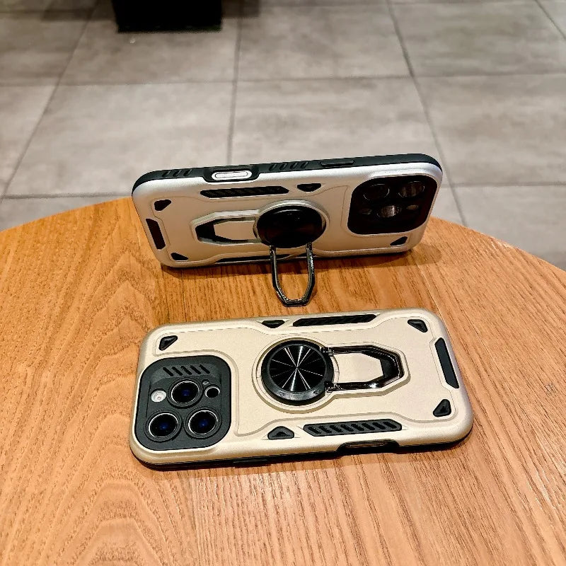 360 Rotating Ring Armour Case for iPhone 11-17 Air Pro Max Plus Heavy Duty