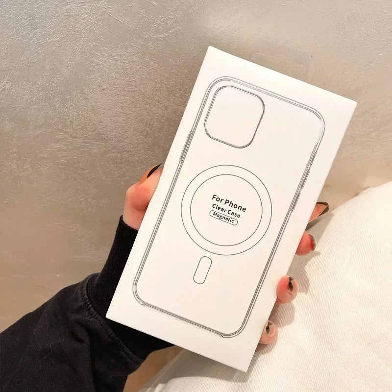 Clear MagSafe Magnetic Phone Case for iPhone 11-16 Pro Max Wireless Charging