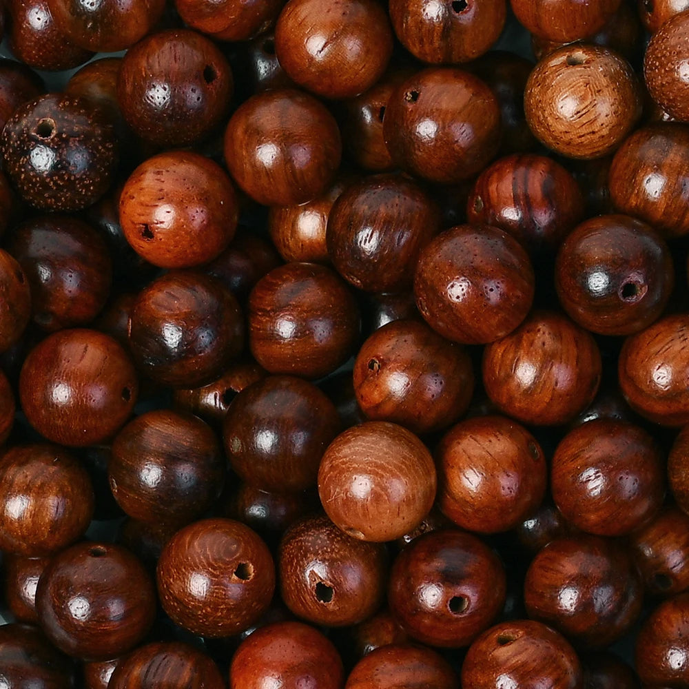 200Pcs Dark Brown Round Wooden Beads 6/8/10/12mm Loose Spacer for Jewellery