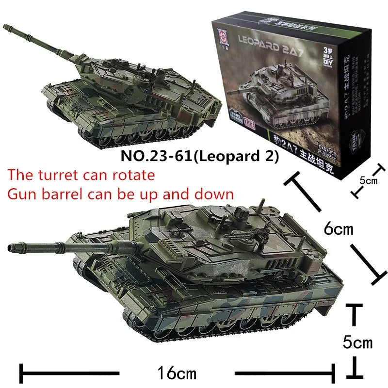 1:72 Tank Model Building Assembly Toy Gifts Educational Decor Collectibles
