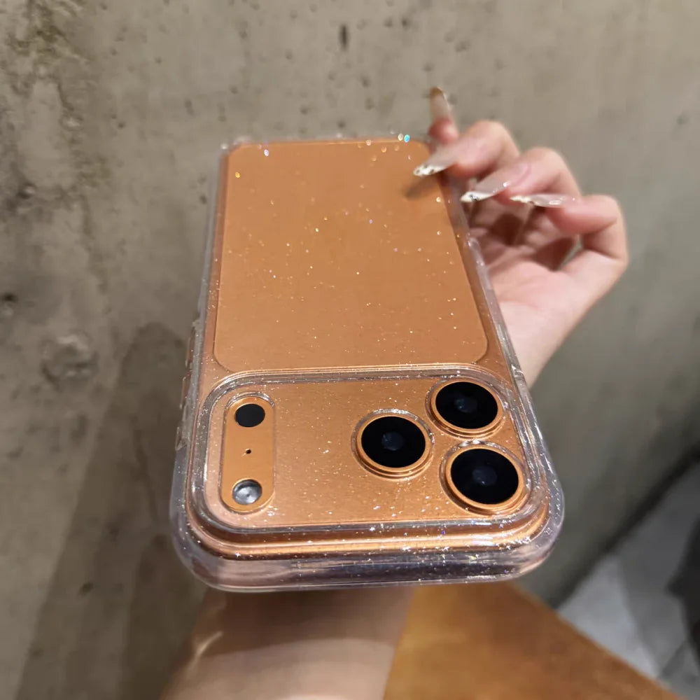 Ultra Thin Glitter Clear Case for iPhone 13-17 Air Pro Max Plus TPU Cover