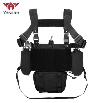 YAKEDA Tactical Chest Rig Vest Modular Molle w/ Mag Pouch Laser-Cut Adjustable