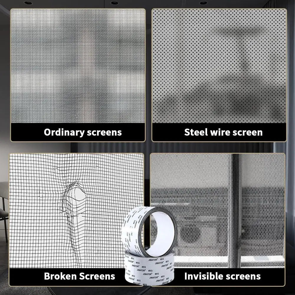 2Pcs Screen Repair Tape Self-Adhesive Fiberglass Window Patch Mesh