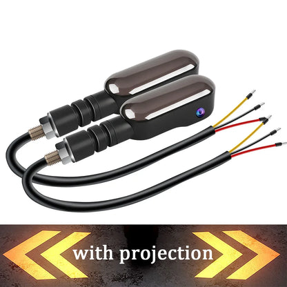 2PCS LED Turn Signal Lamp Motorcycle Flowing Indicator Light Amber