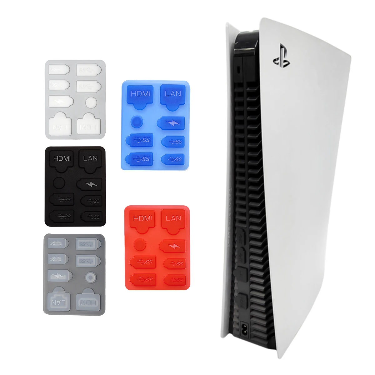 Dust Plug Cover for PS5 Slim Console Anti-Dust Protector Silicone Case