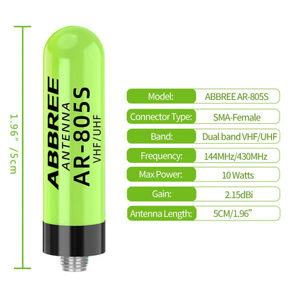 VHF UHF Antenna SMA-Female Dual Band for Baofeng Walkie Talkie Radio