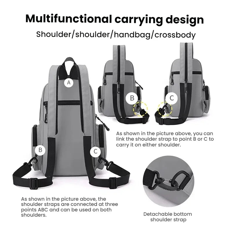 Multifunctional Chest Bag Nylon Sling Backpack Travel Outdoor Hiking