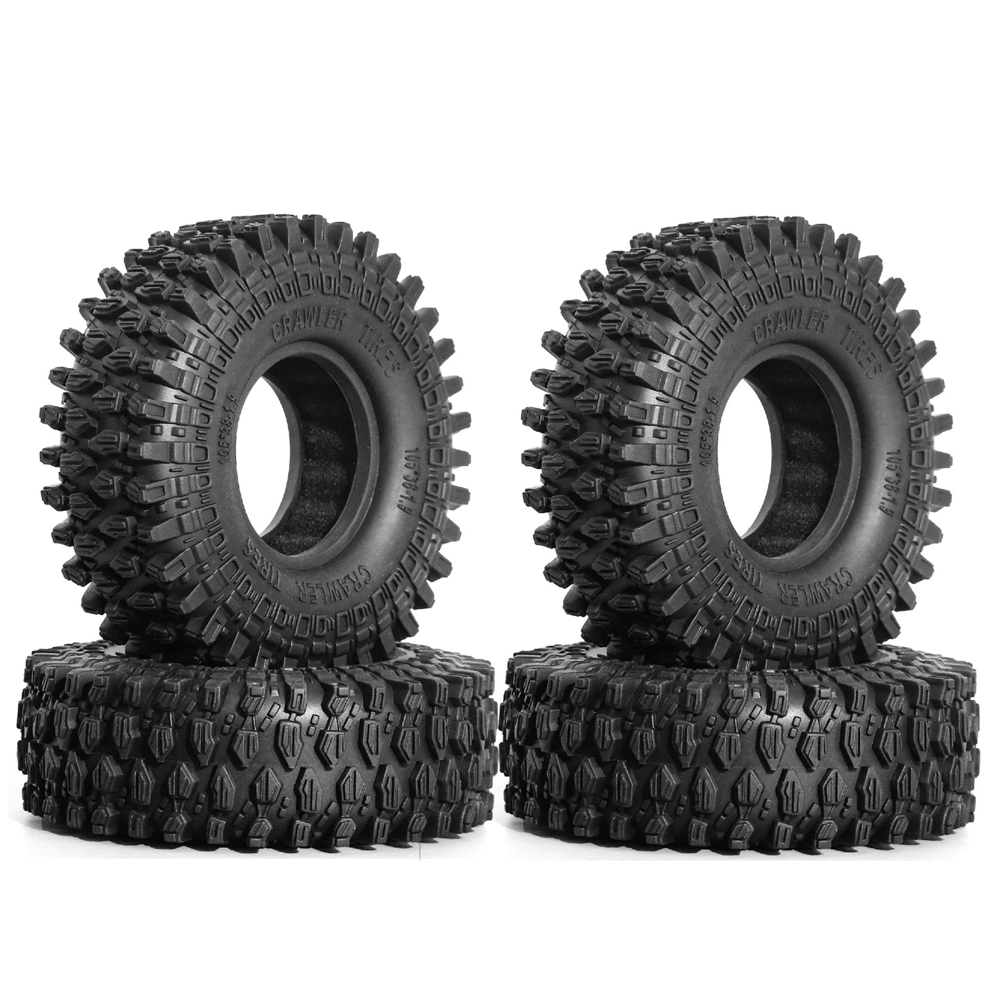 RED SPIDER 1.9 Rubber Tires for 1/10 RC Crawler TRX4 TRX6 Axial SCX10 II III Set