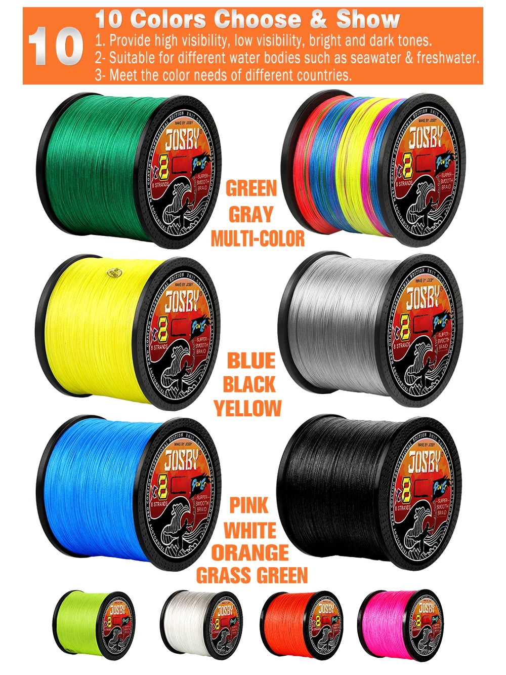 Braided Fishing Line 8 Strand PE 100M 300M 500M 1000M Sea Carp Heavy Duty