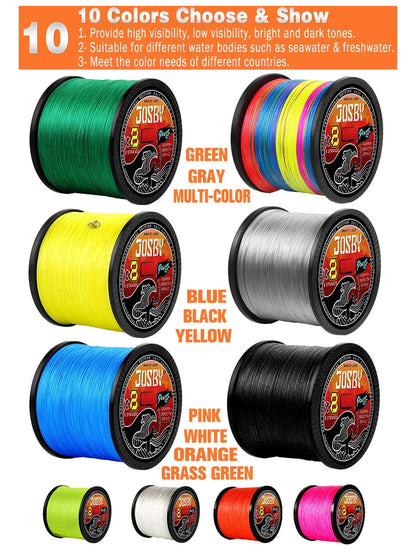 Braided Fishing Line 8 Strand PE 100M 300M 500M 1000M Sea Carp Heavy Duty