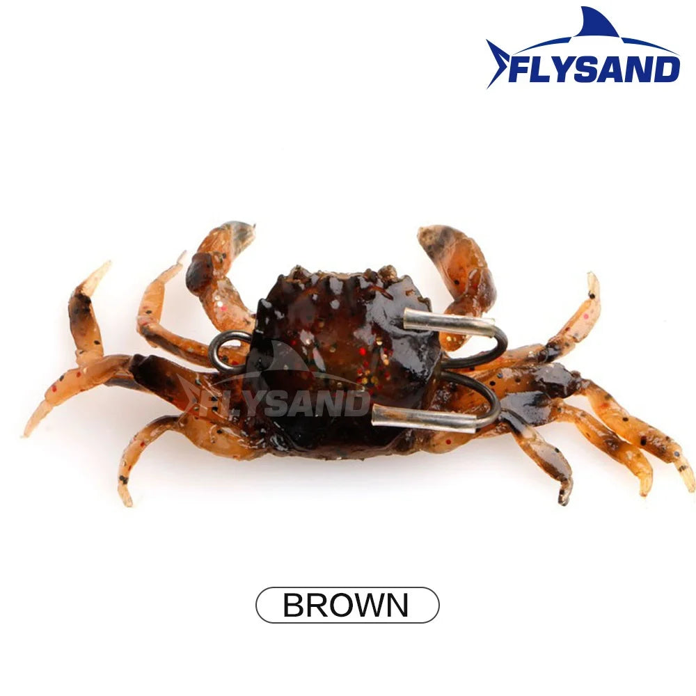 Lifelike Sharp Hook Soft Crab Fishing Lure Bait 1PC Flysand Silicone
