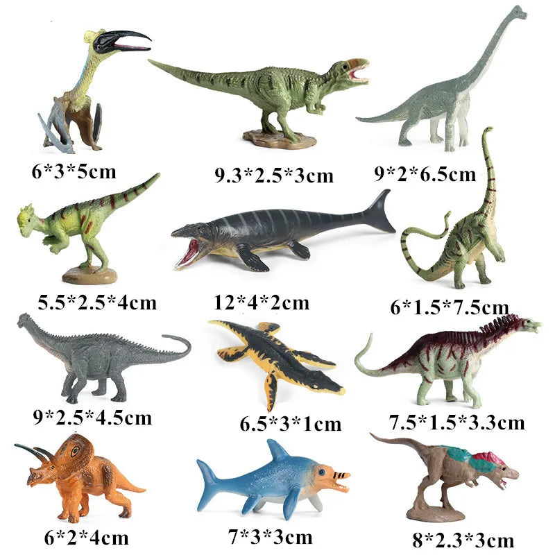 Jurassic Dinosaur 12PCS Action Figures T-Rex Velociraptor Kids Toy Set