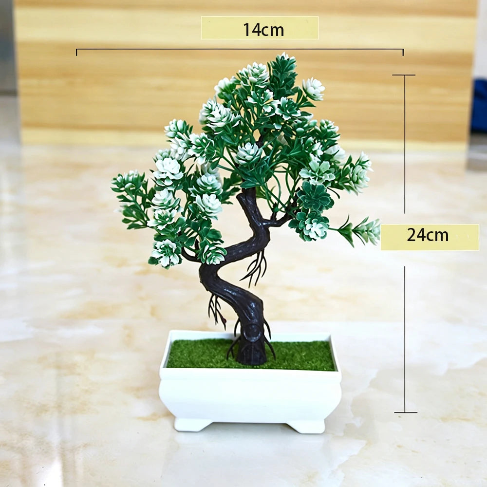 Artificial Bonsai Tree Potted Fake Plant Home Table Decor Ornament
