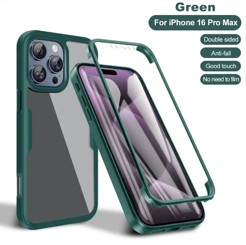 360 Full Body Clear MagSafe Case for iPhone 12-16 Pro Max Plus Bumper Cover